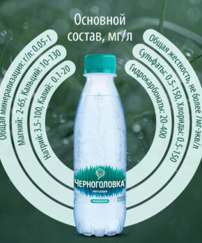 Состав воды Черноголовка 0,25 л с газом