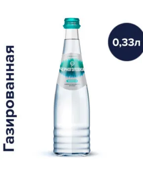 Вода Черноголовка 0.33 литра с газом в стекле